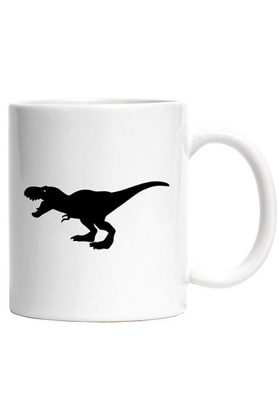 INOVATIX Personalized white mug, a fierce T-Rex dinosaur, INOVATIX®. 330ml