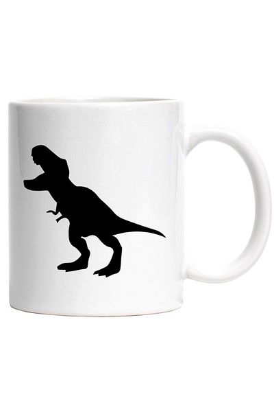 INOVATIX Personalized white mug, an angry T-Rex dinosaur, INOVATIX®. 330ml