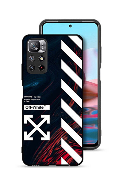 Tolwak غطاء حماية لهاتف شاومي ريدمي نوت 11 4G، ملصق أبيض فاتح