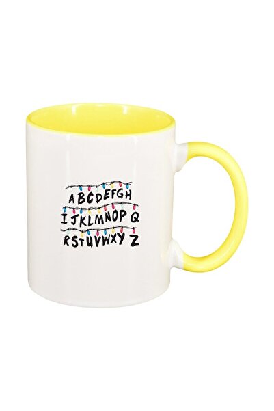 INOVATIX Cana alba personalizata, Stranger Things, interior galben, D1294, INOVATIX®. 330ml