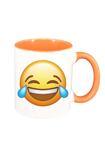 INOVATIX Cana alba personalizata, Emoji LOL, interior portocaliu, D33, INOVAT...