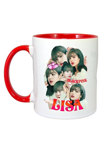 INOVATIX Cana Alba Personalizata, Formatia/trupa Lisa 4, Maner Si Interior Rosu, ®. 330ml