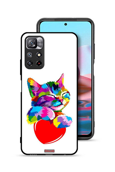 Tolwak غطاء حماية لهاتف شاومي ريدمي نوت 11 4G - قطة ملونة
