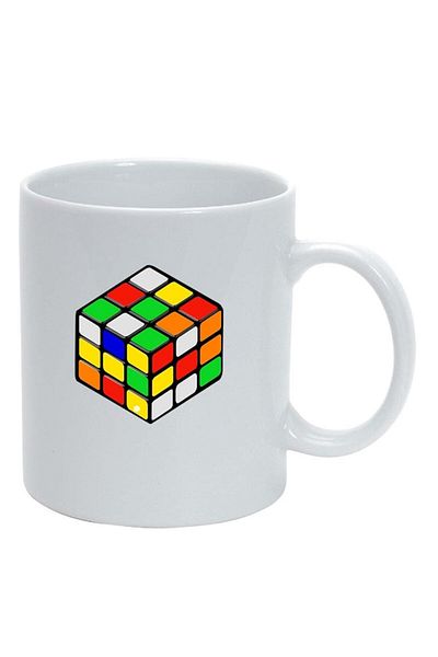 INOVATIX Personalized white mug, Cube, white, D386, INOVATIX®. 330ml