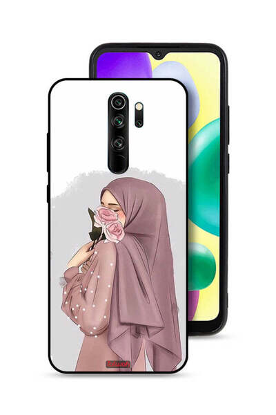 Tolwak غطاء حماية لهاتف شاومي ريدمي نوت 8 برو، يحمل صورة فتاة تحمل ورودًا