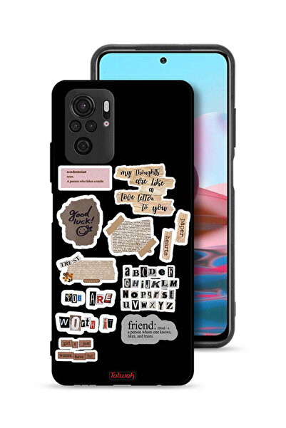 Tolwak غطاء حماية لهاتف شاومي ريدمي نوت 10 4G، ملصقات اقتباسات الحظ السعيد