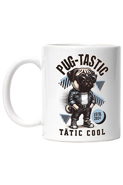 INOVATIX Cana alba personalizata, Caine Pug-tastic. Tatic cool familie, INOVA...