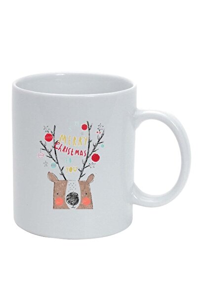 INOVATIX Cana alba personalizata, Craciun Fericit / Merry Christmas, alb, D15...
