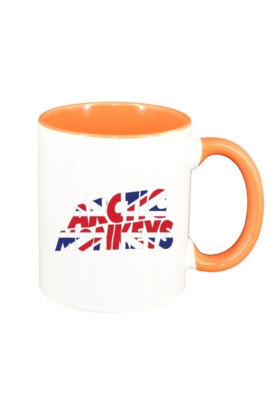INOVATIX Εξατομικευμένη λευκή κούπα, Arctic Monkeys, πορτοκαλί εσωτερικό, D14...