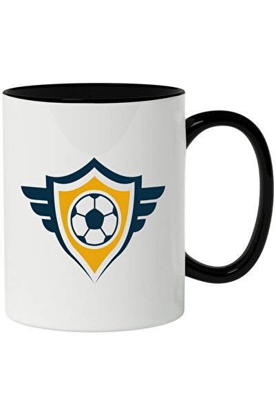 INOVATIX Εξατομικευμένη λευκή κούπα, Ασπίδα, Φτερά, Μπάλα, Ποδόσφαιρο, με Μαύ...