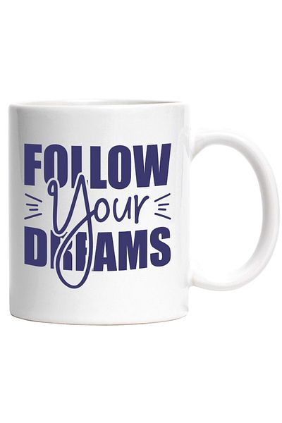 INOVATIX Personalized white mug, ul Follow your dreams - follow your dreams objective, INOVATIX®. 330ml