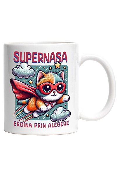 INOVATIX Cana alba personalizata, Super Nasa, SuperErou, Eroina Prin Alegere,...