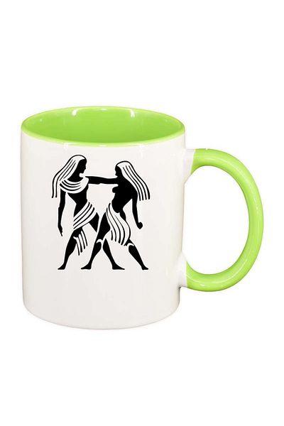 INOVATIX Personalized white mug, Zodiac sign, light green interior, D152, INOVATIX®. 330ml