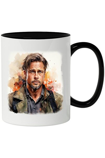 INOVATIX Cana alba personalizata, Brad Pitt, Actor, Celebritate, Filme, cu Ma...