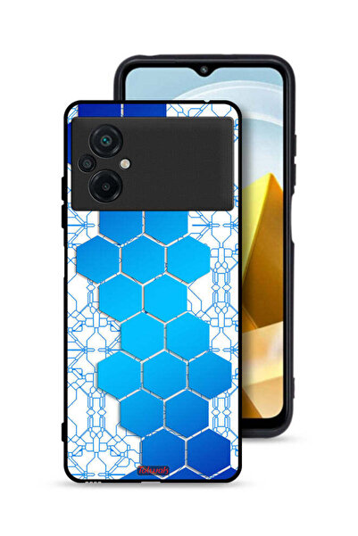 Tolwak غطاء حماية لهاتف Xiaomi Poco M5 4G بنمط شبكة أيقونات سداسية الشكل