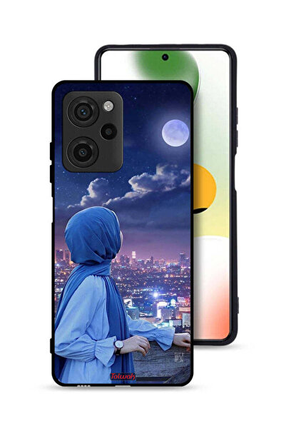 Tolwak غطاء حماية Xiaomi Poco X5 Pro غطاء حماية ينظر إلى فتاة محجبة على القمر