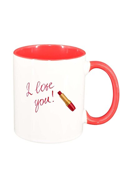 INOVATIX Cana alba personalizata, Love, interior rosu, D394, INOVATIX®. 330ml