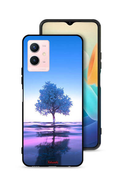 Tolwak غطاء حماية لهاتف Vivo Y33s 5G بتصميم شجرة نيون وانعكاس مائي فني رقمي
