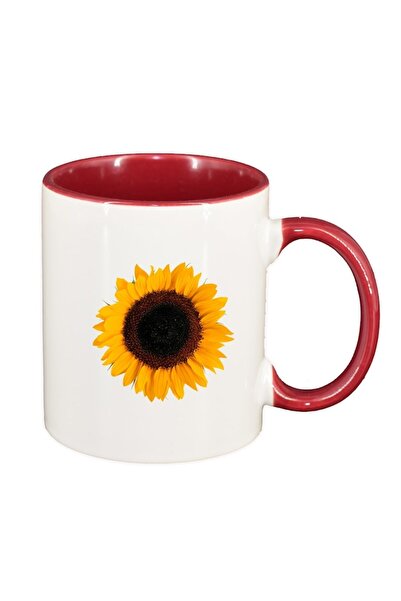 INOVATIX Cana alba personalizata, Flower, interior rosu, D364, INOVATIX®. 330ml