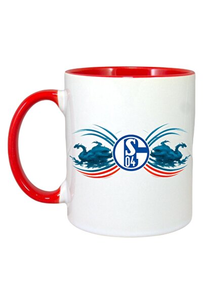 INOVATIX Cana Alba Personalizata, Fc Schalke 04 Germania, Maner Si Interior Rosu, ®. 330ml