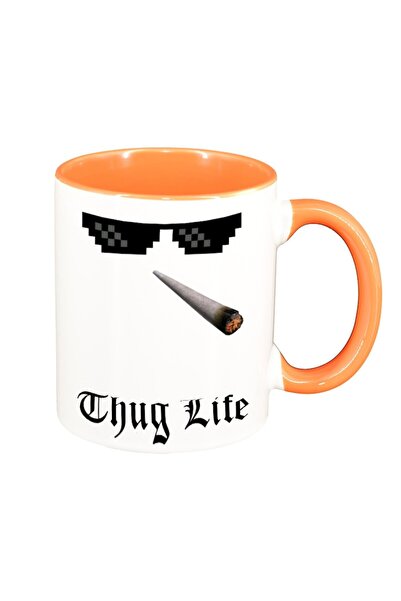 INOVATIX Cana alba personalizata, personalizata, Thug Life, interior portocal...