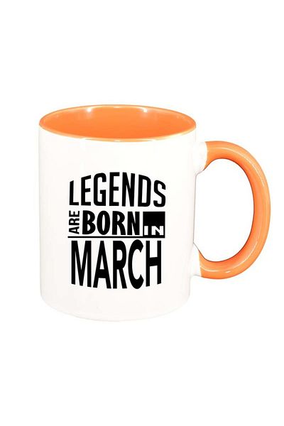 INOVATIX Personalized white mug, Legend, orange interior, D76, INOVATIX®. 330ml