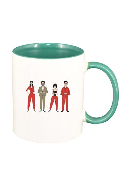 INOVATIX Cana alba personalizata, La Casa De Papel, interior verde, D1484, IN...