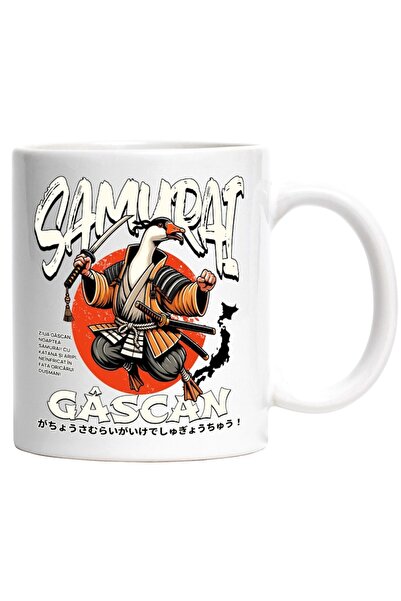 INOVATIX Cana alba personalizata, Samuraiul Gascan asasin rata ninja desene animat, INOVATIX®. 330ml