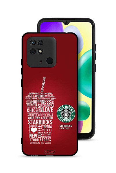 Tolwak Xiaomi Redmi 10C Protective Case Cover Coffee Sticker