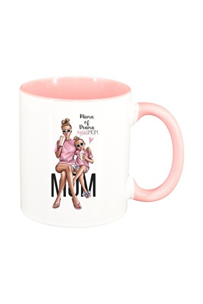 INOVATIX Cana alba personalizata, Princess, Mama Copil, Fetita, interior roz,...