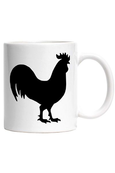 INOVATIX Personalized white mug, a rooster - bird takes care of the hens, INOVATIX®. 330ml