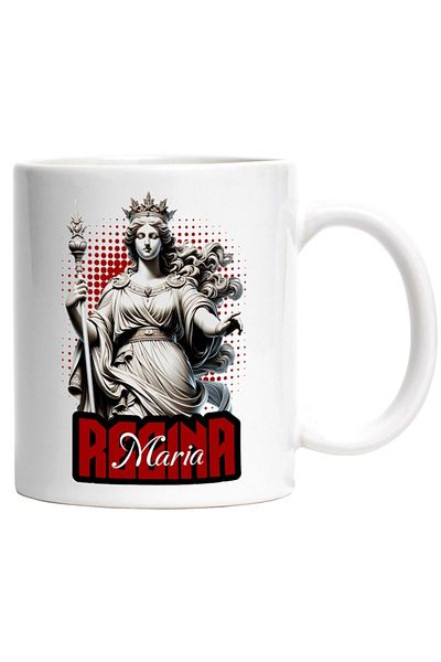 INOVATIX Personalized white mug, Greek Style Statue Queen With Crown Queen Mary, INOVATIX®. 330ml
