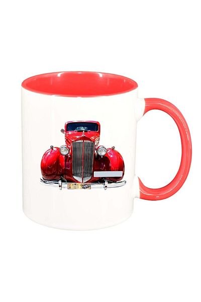 INOVATIX Personalized white mug, Old School Car, dark red interior, D1007, INOVATIX®. 330ml