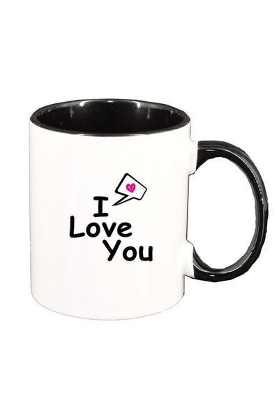 INOVATIX Cana alba personalizata, Love, interior negru, D332, INOVATIX®. 330ml