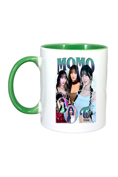 INOVATIX Cana Alba Personalizata, Formatia/trupa Momo, Maner Si Interior Verde, ®. 330ml