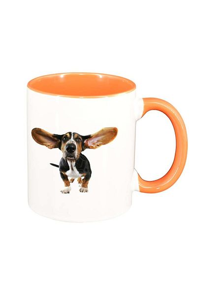 INOVATIX Personalized white mug, Dog, orange interior, D181, INOVATIX®. 330ml