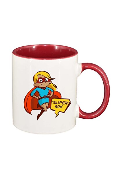 INOVATIX Personalized white mug, Super mom, red interior, D972, INOVATIX®. 33...