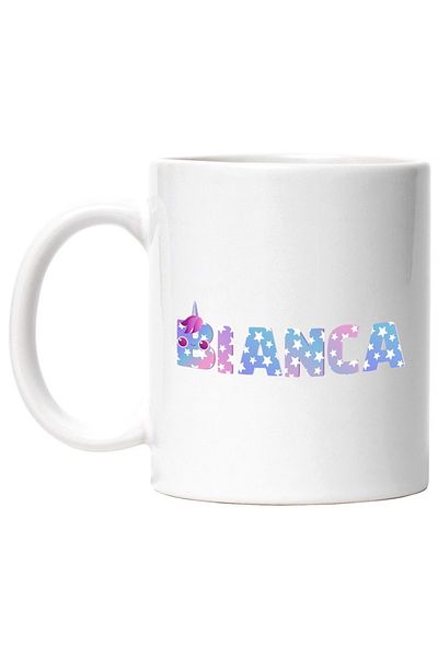 INOVATIX Personalized white mug, Name Bianca, Unicorn, Princess, Fairytale, Cute, INOVATIX®. 330ml