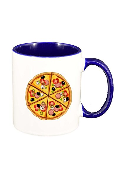 INOVATIX Cana alba personalizata, Pizza, interior albastru inchis, D410, INOV...