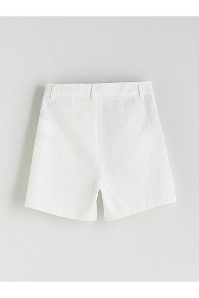 LC Waikiki 100% Cotton White Pleated Soly Special Design Girl's Shorts