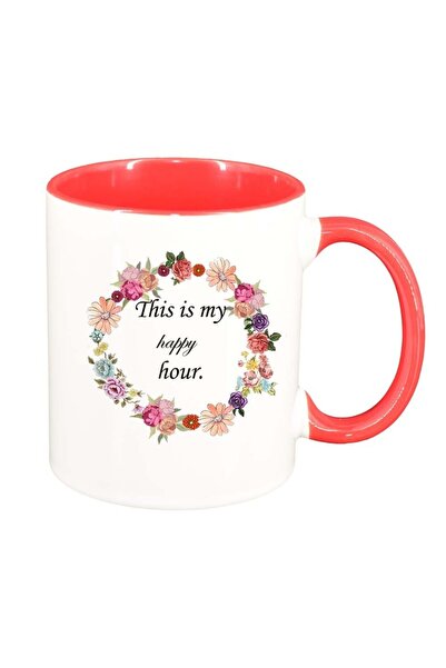 INOVATIX Cana alba personalizata, Flori, It`s my hour, interior rosu-inchis, ...