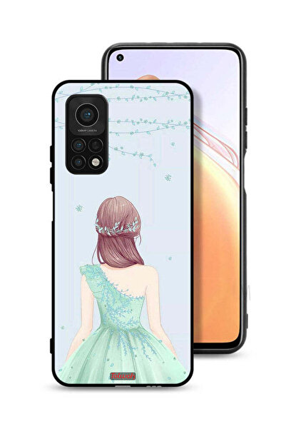 Tolwak غطاء حماية لهاتف Xiaomi Mi 10T Pro 5G، فتاة لطيفة ترتدي فستانًا مزهرًا