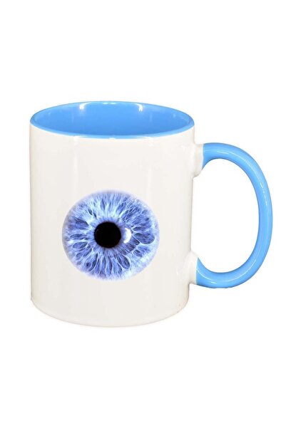 INOVATIX Персонализирана бяла чаша, Очна ябълка, син интериор, D299, INOVATIX...