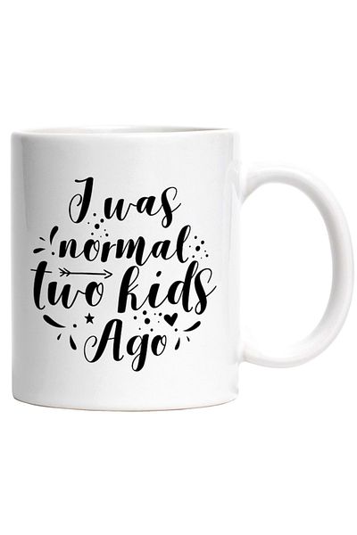 INOVATIX Personalized white mug, heart-shaped for those who were normal 2 children ago, INOVATIX®. 330ml