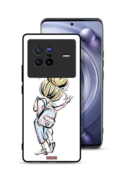 Tolwak غطاء حماية Vivo X80 بتصميم فتاة العودة إلى المدرسة