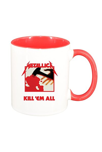 INOVATIX Cana alba personalizata, Metallica, interior rosu, D1445, INOVATIX®....