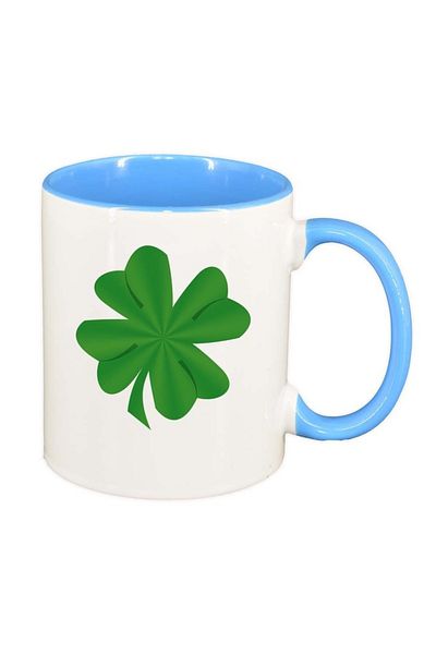 INOVATIX Cana alba personalizata, Shamrock, interior albastru, D987, INOVATIX®. 330ml