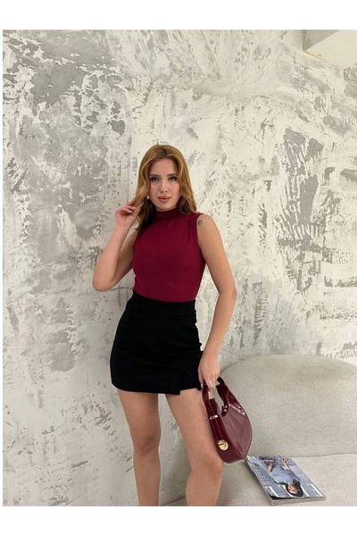 BiavSi Women's Half Turtleneck 100% Cotton Sleeveless Lycra Bodysuit