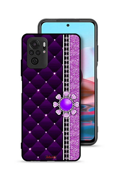 Tolwak Xiaomi Redmi Note 10S Protective Case Cover Glitter Hearts