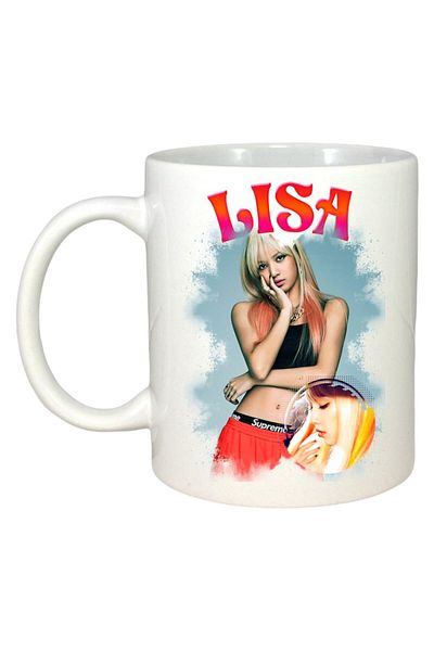 INOVATIX Personalized White Mug, Lisa 3 Band, White Handle and Interior, ®. 330ml